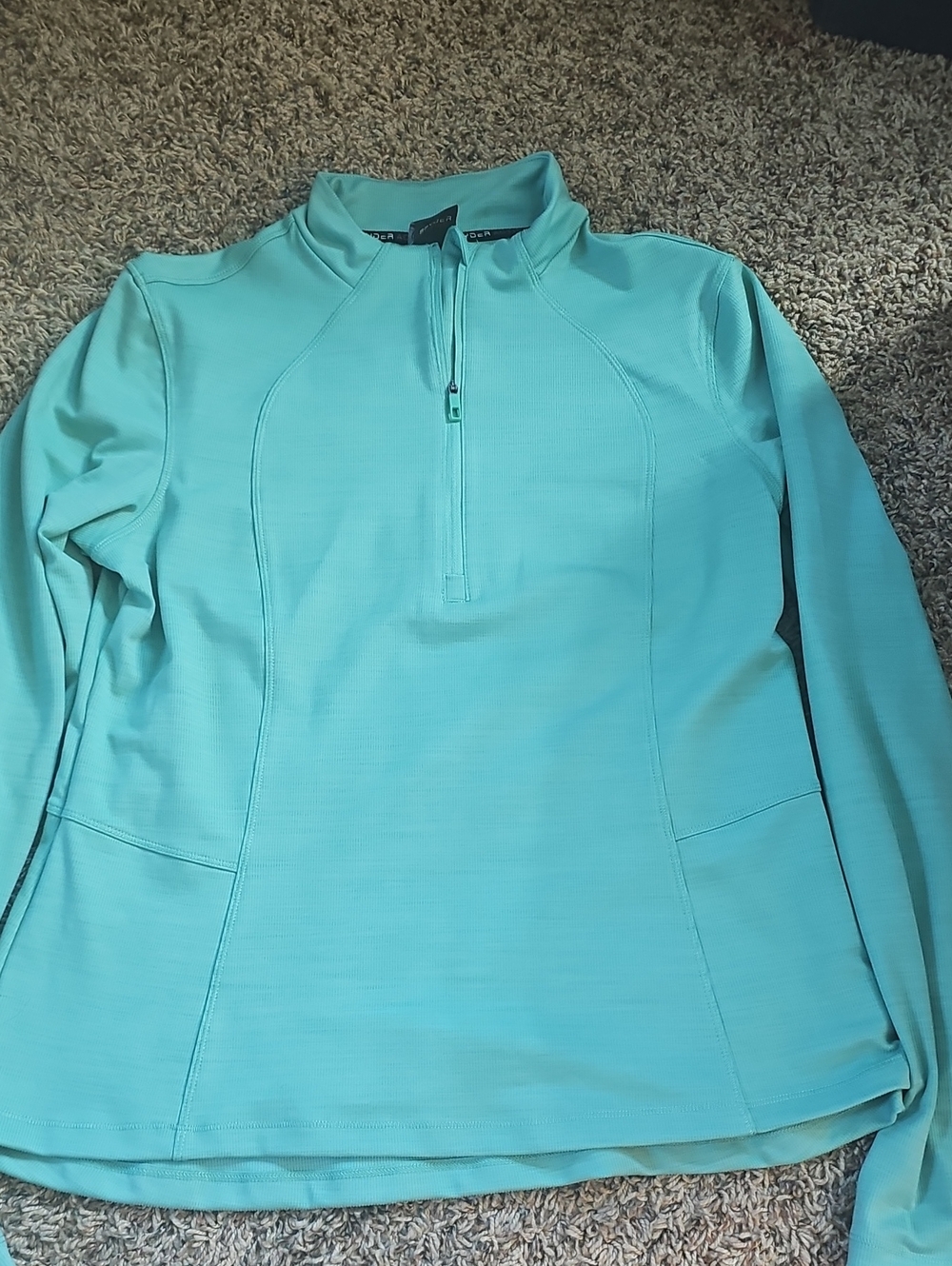 Spyder Women's Light Teal Quarter-Zip Pullover